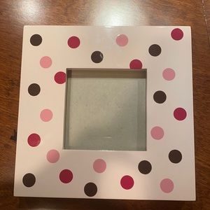 Pink polka dot picture frame